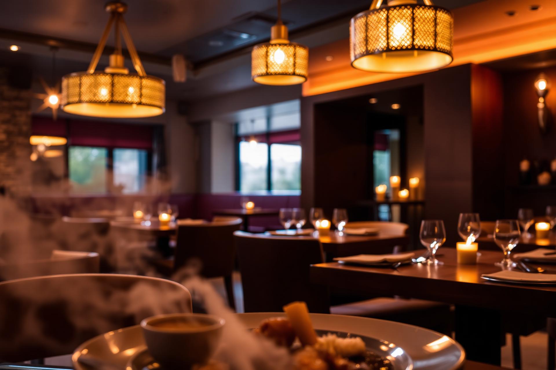 Warm candlelit interior at Turkish Kitchen Durham